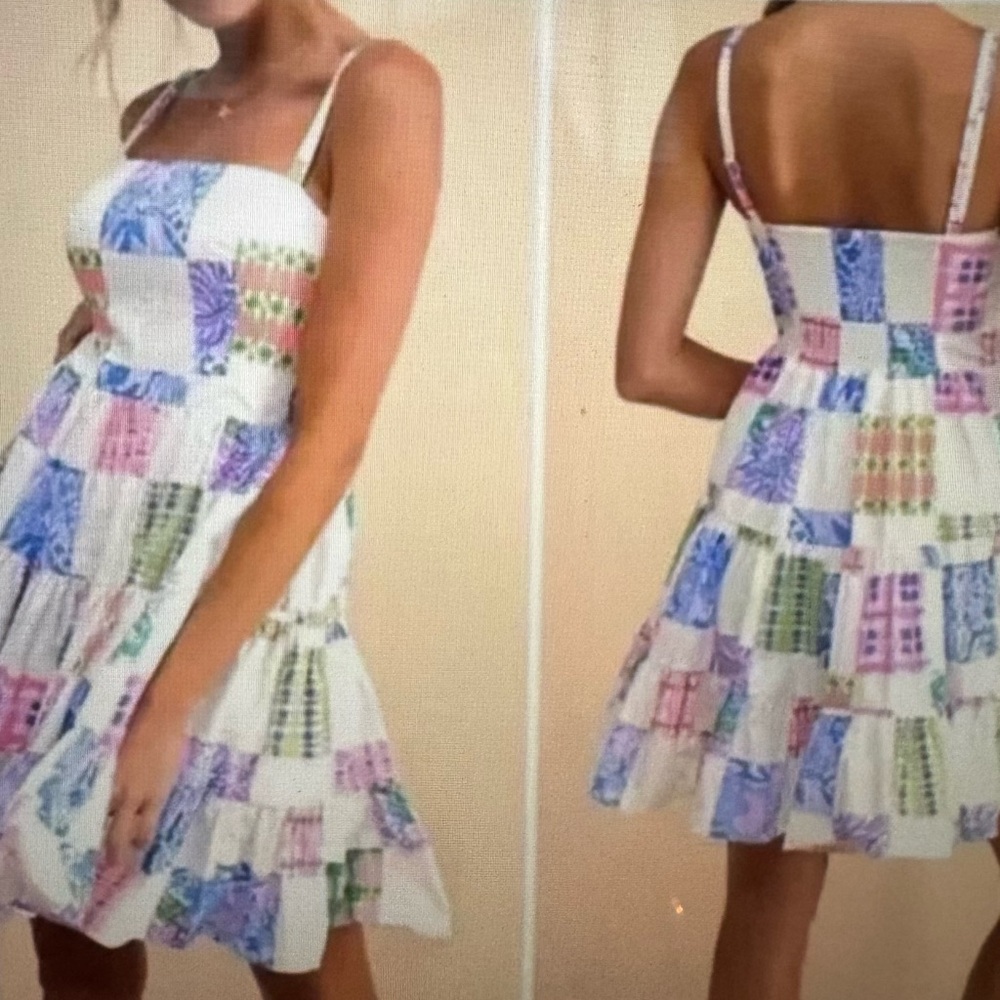 Lilly Pulitzer Alison Tiered Patchwork Mini Dress